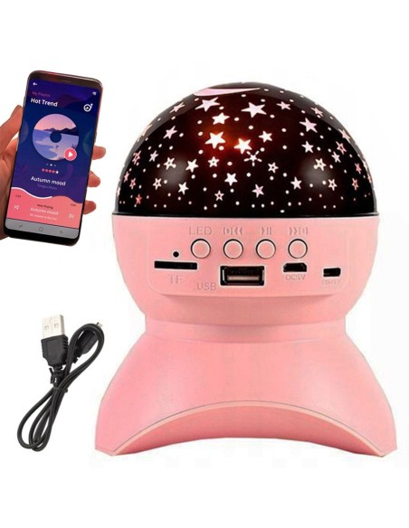 lampara y proyector de estrellas con altavoz Bluetooth
