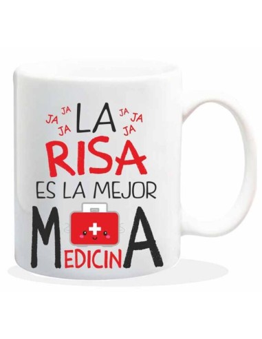 Taza original "la risa es la mejor medicina"