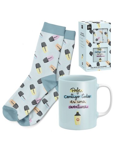Conjunto taza y calcetines para el mejor profe