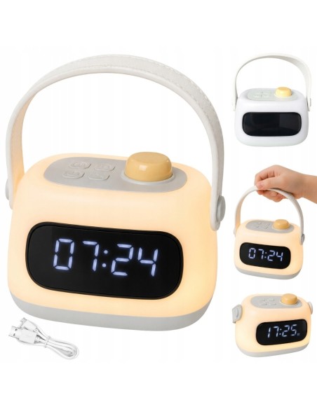 Lámpara led con reloj despertador