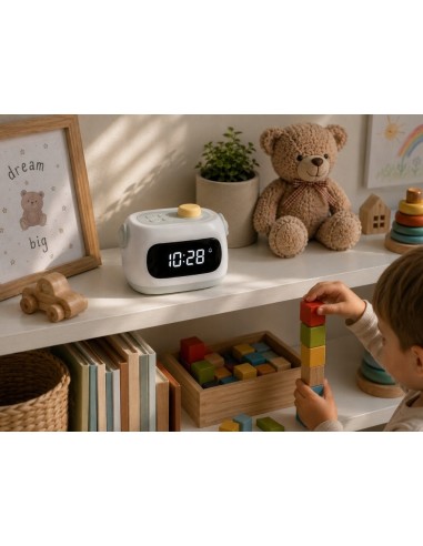 Lámpara led con reloj despertador