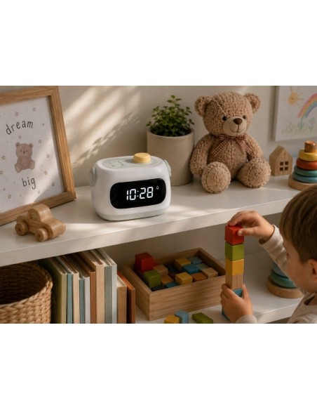 Lámpara led con reloj despertador