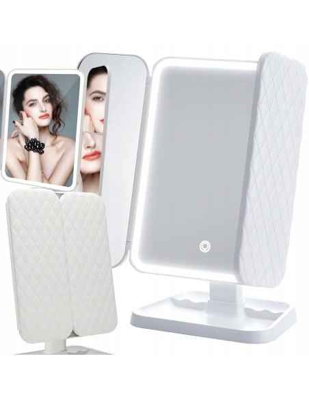 Espejo led plegable acolchado