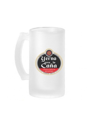 Jarra de cristal "Yerno eres la caña"