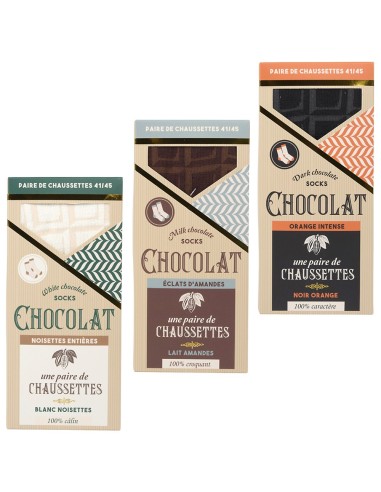 Calcetines originales en forma de tableta de chocolate