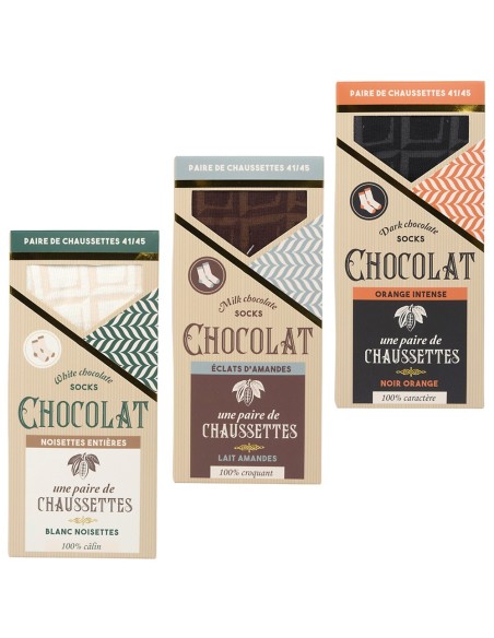 Calcetines originales en forma de tableta de chocolate